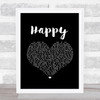 The Carpenters Happy Black Heart Song Lyric Music Art Print