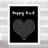 Bromheads Jacket Poppy Bird Black Heart Song Lyric Music Art Print