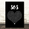 Avicii SOS Black Heart Song Lyric Quote Music Print