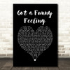 Cliff Richard Got a Funny Feeling Black Heart Song Lyric Quote Music Print