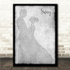 Blue October Sway Grey Man Lady Dancing Song Lyric Wall Art Canvas Framed Print