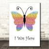 Beyonce I Was Here Rainbow Butterfly Song Lyric Wall Art Canvas Framed Print