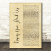 Birdy Keeping Your Head Up Rustic Script Song Lyric Wall Art Canvas Framed Print