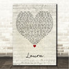 Bat for Lashes Laura Script Heart Song Lyric Wall Art Canvas Framed Print
