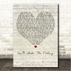 Big Fun Cant Shake The Feeling Script Heart Song Lyric Wall Art Canvas Framed Print