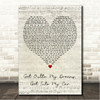 Billy Ocean Get Outta My Dreams, Get Into My Car Script Heart Song Lyric Wall Art Canvas Framed Print