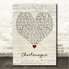 Blossoms Charlemagne Script Heart Song Lyric Wall Art Canvas Framed Print