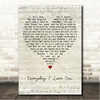 Boyzone Everyday I Love You Script Heart Song Lyric Wall Art Canvas Framed Print