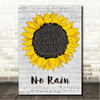 Blind Melon No Rain Grey Script Sunflower Song Lyric Wall Art Canvas Framed Print