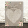 Bryan Adams (Everything I Do) I Do It For You Shabby Chic Floral Heart Grey Song Lyric Wall Art Canvas Framed Print