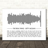 Bitty McLean The Real Thing Sound Wave Minimal Song Lyric Wall Art Canvas Framed Print