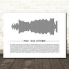 Blue October Fear Sound Wave Minimal Song Lyric Wall Art Canvas Framed Print