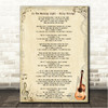 Billy Strings In The Morning Light Vintage Guitar Song Lyric Wall Art Canvas Framed Print