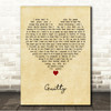 Blue Guilty Vintage Heart Song Lyric Wall Art Canvas Framed Print