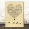 Brett Eldredge Mr. Christmas Vintage Heart Song Lyric Wall Art Canvas Framed Print