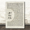 Barry Louis Polisar All I Want Is You Vintage Script Song Lyric Wall Art Canvas Framed Print