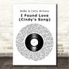BeBe & CeCe Winans I Found Love (Cindys Song) Vinyl Record Song Lyric Wall Art Canvas Framed Print