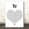 Billie Eilish TV White Heart Song Lyric Wall Art Canvas Framed Print