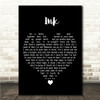 Coldplay Ink Black Heart Song Lyric Wall Art Canvas Framed Print