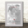 Chris Stapleton Tennessee Whiskey Grey Border Wedding Photo First Dance Song Lyric Wall Art Canvas Framed Print