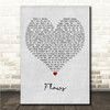 Calum Scott Flaws Grey Heart Song Lyric Wall Art Canvas Framed Print
