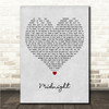 Creeper Midnight Grey Heart Song Lyric Wall Art Canvas Framed Print