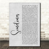 Candlebox Sometimes Grey Rustic Script Song Lyric Wall Art Canvas Framed Print