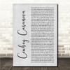 Carrie Underwood Cowboy Casanova Grey Rustic Script Song Lyric Wall Art Canvas Framed Print