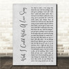 Chas & Dave Wish I Could Write A Love Song Grey Rustic Script Song Lyric Wall Art Canvas Framed Print