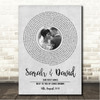 Chris Brown Next To You Grey Vinyl Record Wedding First Dance Photo Song Lyric Wall Art Canvas Framed Print