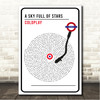 Coldplay A Sky Full Of Stars London Sign Style Vinyl Song Lyric Wall Art Canvas Framed Print