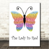 Chris De Burgh The Lady In Red Rainbow Butterfly Song Lyric Wall Art Canvas Framed Print