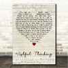 China Crisis Wishful Thinking Script Heart Song Lyric Wall Art Canvas Framed Print