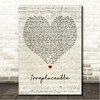 Citizen Soldier Irreplaceable Script Heart Song Lyric Wall Art Canvas Framed Print