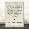Coldplay We Never Change Script Heart Song Lyric Wall Art Canvas Framed Print
