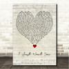 Cole Swindell I Just Want You Script Heart Song Lyric Wall Art Canvas Framed Print