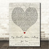 Craig David My Hearts Been Waiting for You Script Heart Song Lyric Wall Art Canvas Framed Print