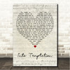 Crowded House Into Temptation Script Heart Song Lyric Wall Art Canvas Framed Print