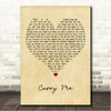 Chris De Burgh Carry Me Vintage Heart Song Lyric Wall Art Canvas Framed Print
