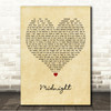 Creeper Midnight Vintage Heart Song Lyric Wall Art Canvas Framed Print