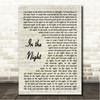 Charley Crockett In the Night Vintage Script Song Lyric Wall Art Canvas Framed Print