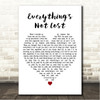 Coldplay Everythings Not Lost White Heart Song Lyric Wall Art Canvas Framed Print