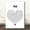 Coldplay Ink White Heart Song Lyric Wall Art Canvas Framed Print
