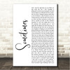 Candlebox Sometimes White Script Song Lyric Wall Art Canvas Framed Print