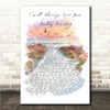 Dolly Parton I Will Always Love You Beach Sunset Birds Memorial Song Lyric Wall Art Canvas Framed Print