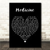 Daughter Medicine Black Heart Song Lyric Wall Art Canvas Framed Print