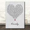 Dimension Remedy Grey Heart Song Lyric Wall Art Canvas Framed Print