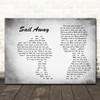 David Gray Sail Away Man Lady Couple Grey Song Lyric Wall Art Canvas Framed Print