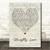 Damien Dempsey Almighty Love Script Heart Song Lyric Wall Art Canvas Framed Print