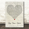 Daughtry As You Are Script Heart Song Lyric Wall Art Canvas Framed Print